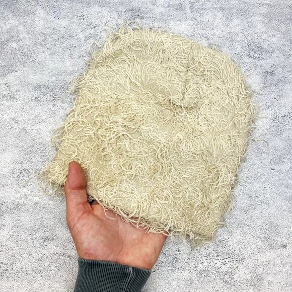 grunge cross gothic punk furry tan beanie - Picture 7 of 8